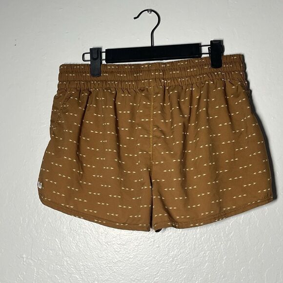 Vuori Clementine Shorts Size Small Brown Arrow Pattern Bikini Brief Mesh Lining - Picture 4 of 9